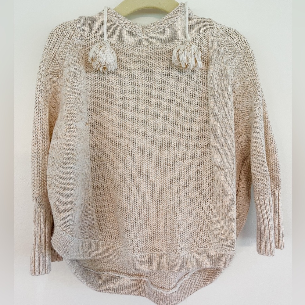 Toddler girls MudPie Poncho w hood and tassels